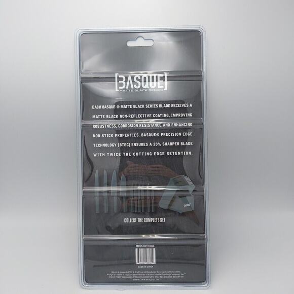 Basque Matte Black Series Steak Knives. Set Of 4. New In Package. - Picture 2 of 2